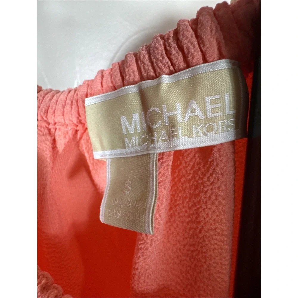 MICHAEL Michael Kors Coral On Or‎ Off-Shoulder Blouse Small